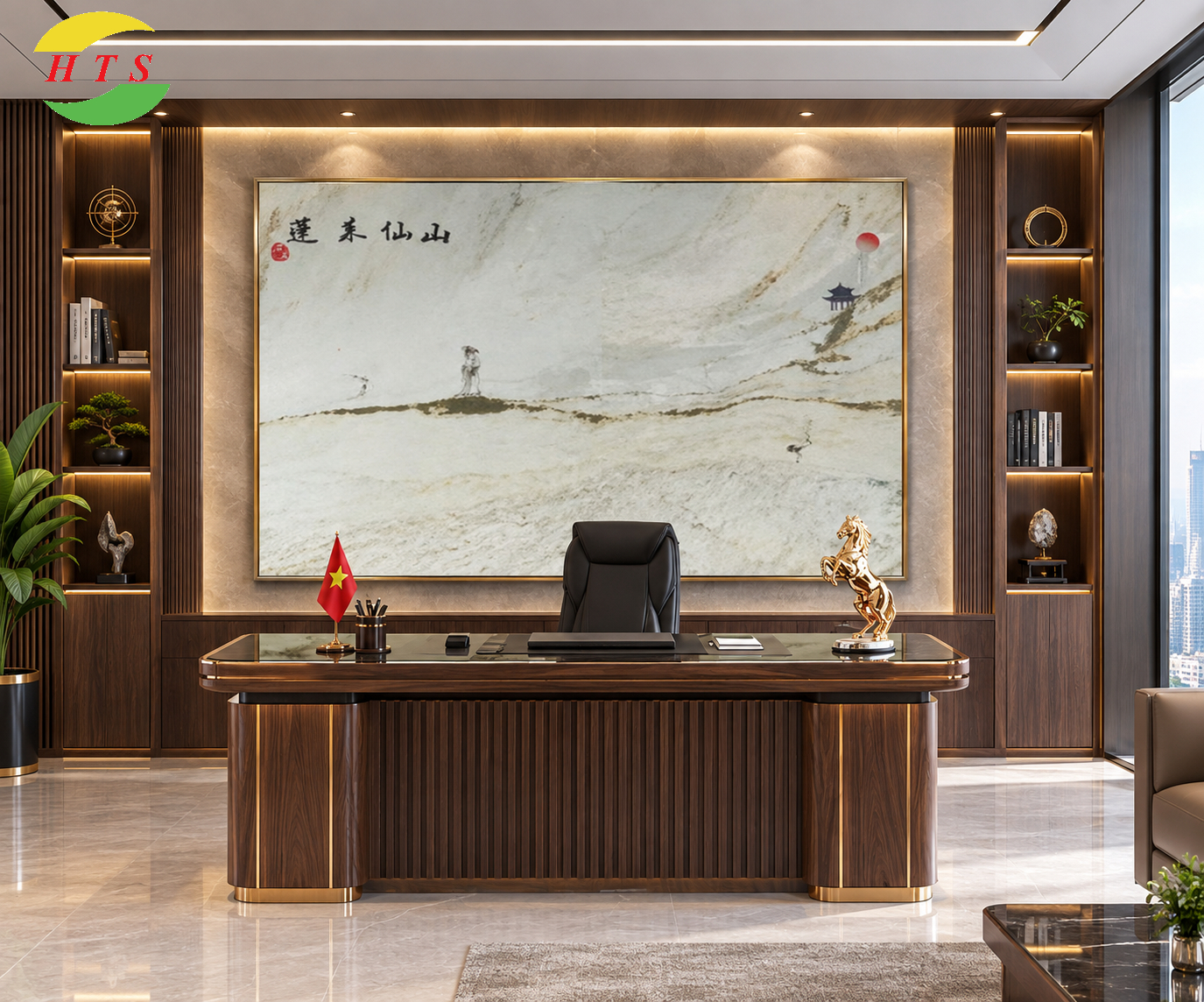 tranh đá sơn thủy chưa đèn